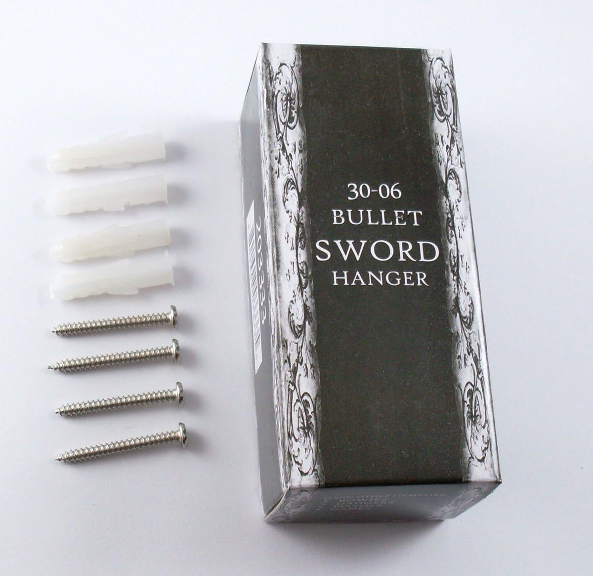 Rifle Bullet .30-06 Sword Gun Wall Hanger Hook Display Bracket Mount Set