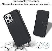 Vista 164 de Havaya Funda para iPhone 13 Pro Max y iPhone 12 Pro Max, cartera compatible con magsaf 2 en 1, desmontable magnética con tarjetero y ranura trasera
