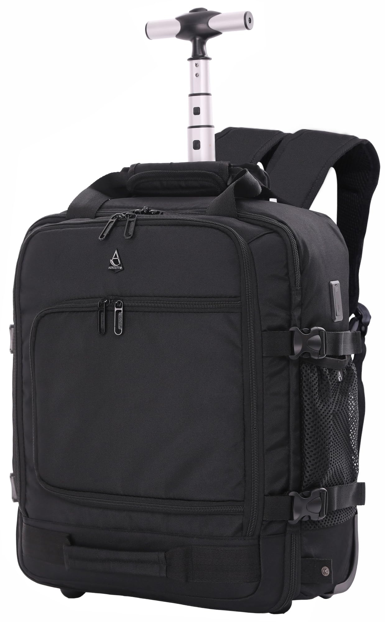 45x36x20 Easyjet Maximum Size Backpack Trolley Bag With 2 Wheels Recycled Eco-Friendly Cabin Luggage Approved Extendable Handle Travel Carry On Holdall Flight Rucksack with 10 Year Warranty