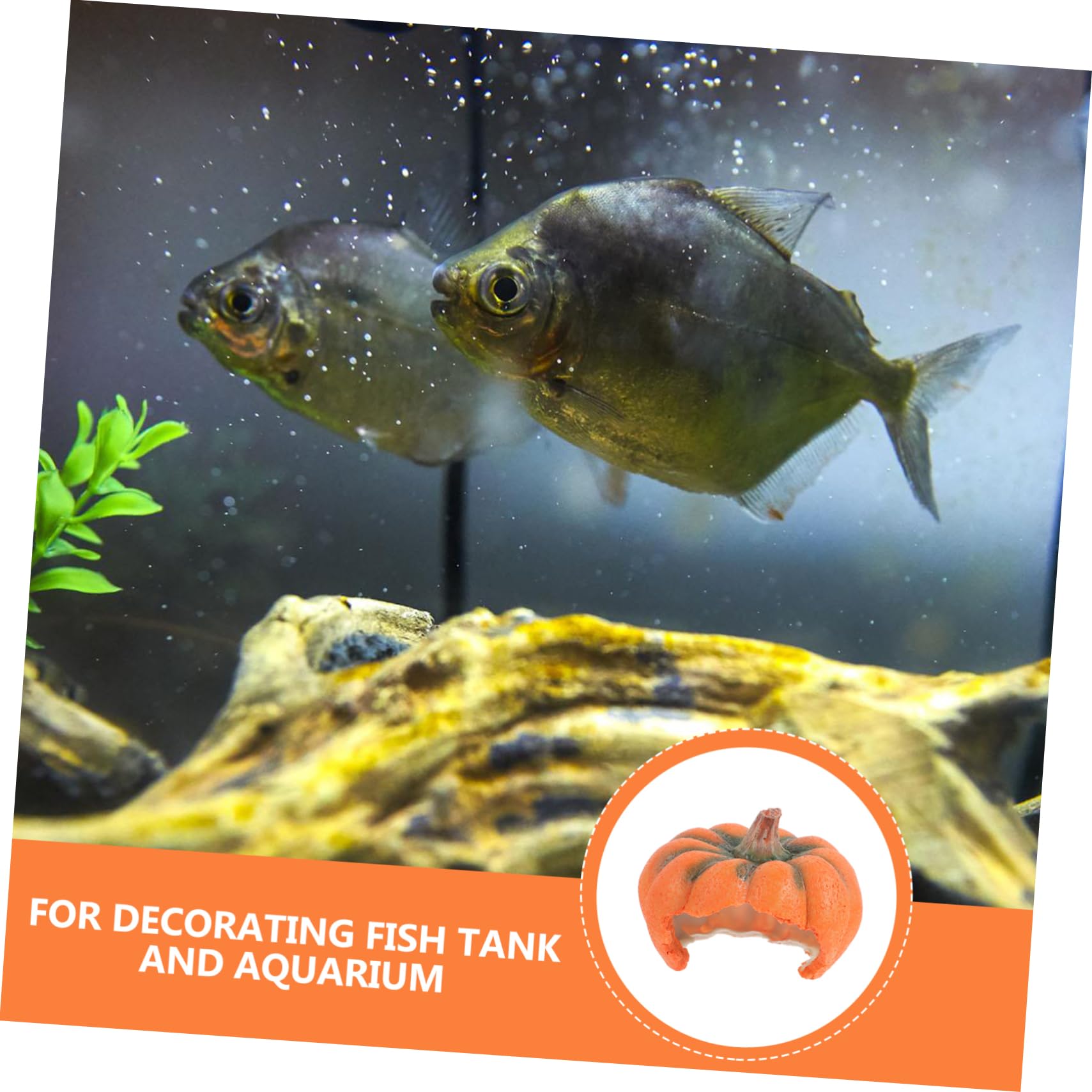 Alipis 3 Pezzi grotta di pesci decorativi zucca di Halloween di acquario grotta decorativa dell'acquario decorazione halloween addobbo halloween vivido nascondiglio dell'acquario resina
