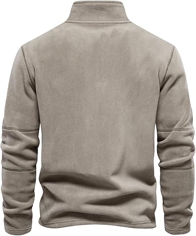 Mmoneyake Half Zip Pullover Men Quarter-Zip Polar Fleece