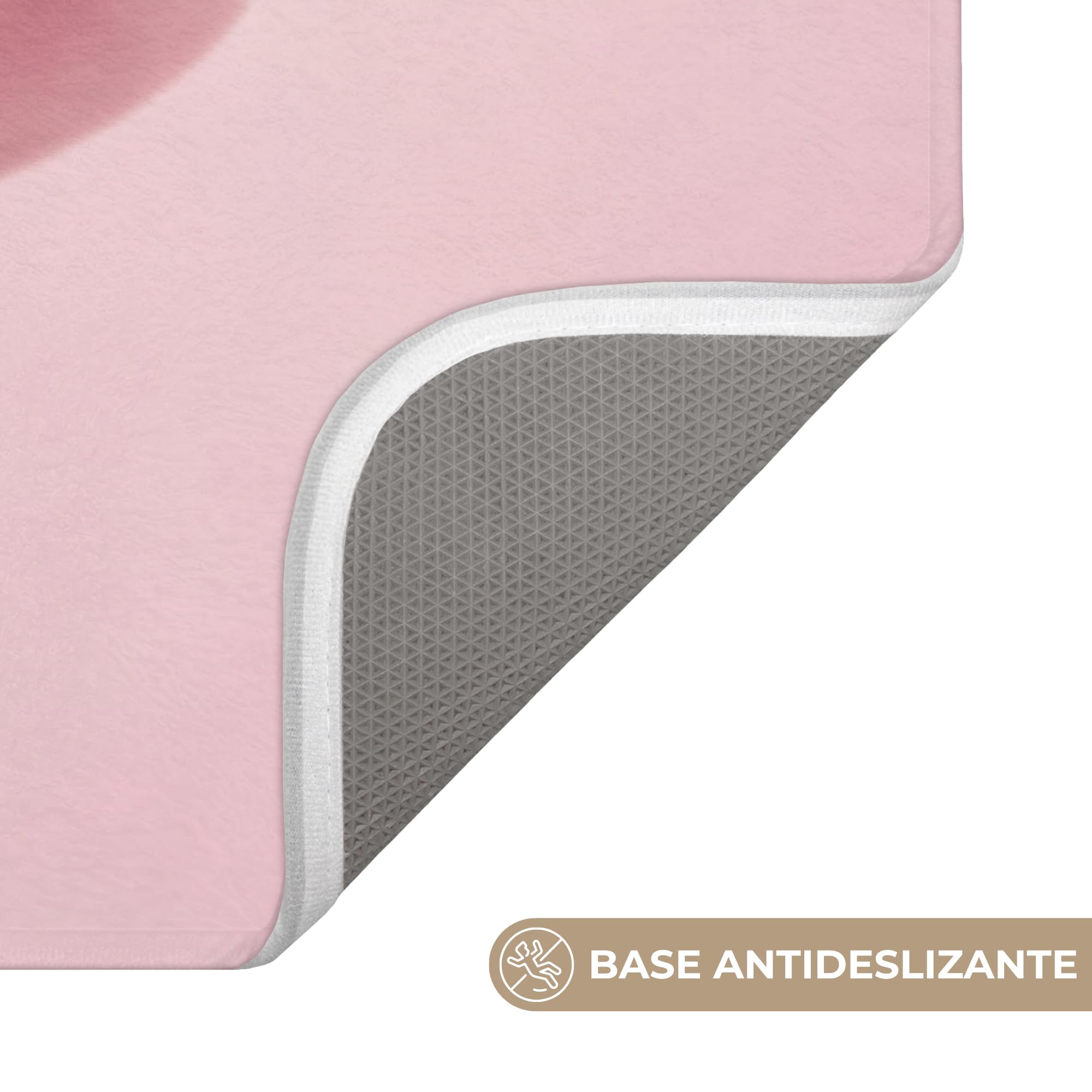 Alfombra Baño Rectangular 90x60 cm Decoracion Bathroom Mat Non Slip Shower Lavable Antideslizante Alfombrilla Tapete Banheiro Flor - Peonía - Rosa
