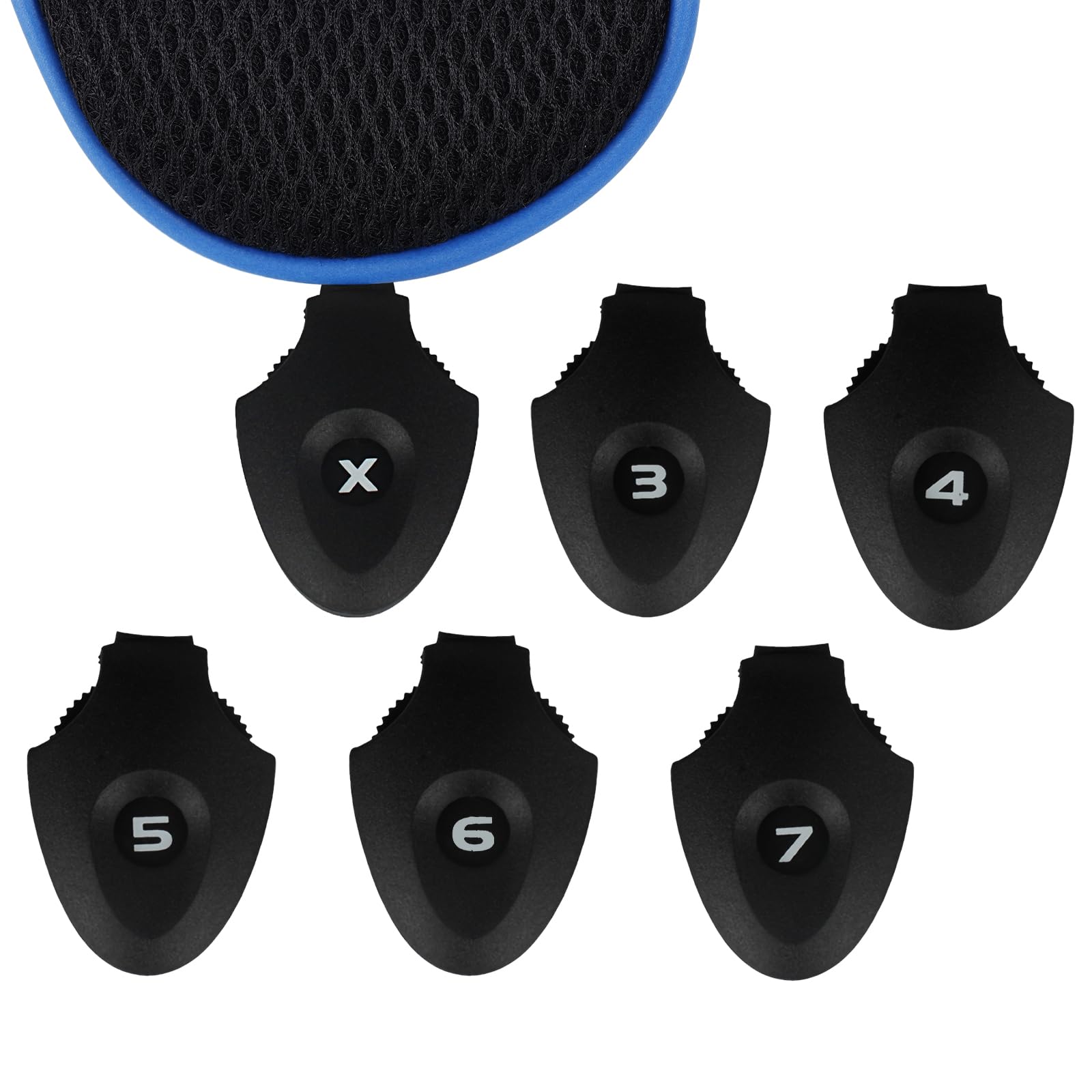 Andux CTMT-01 - Set di 4 coperture per mazze da golf ibride a collo lungo, intercambiabili, n. targhette