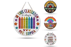 Personalized Crayon Teacher Door Welcome Sign