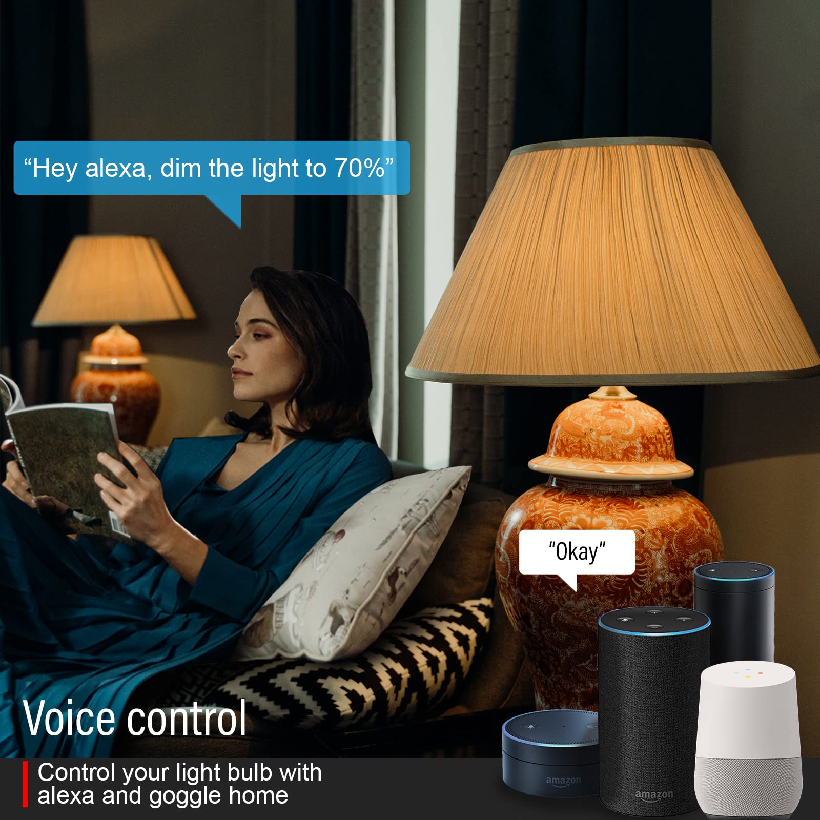 paul russells Lot de 10 ampoules LED intelligentes GLS, 8,5 W, culot à vis E27, fonctionne avec les ampoules Amazon Alexa et Google Home, économie d'énergie 60 W, aucun hub nécessaire, multicolore