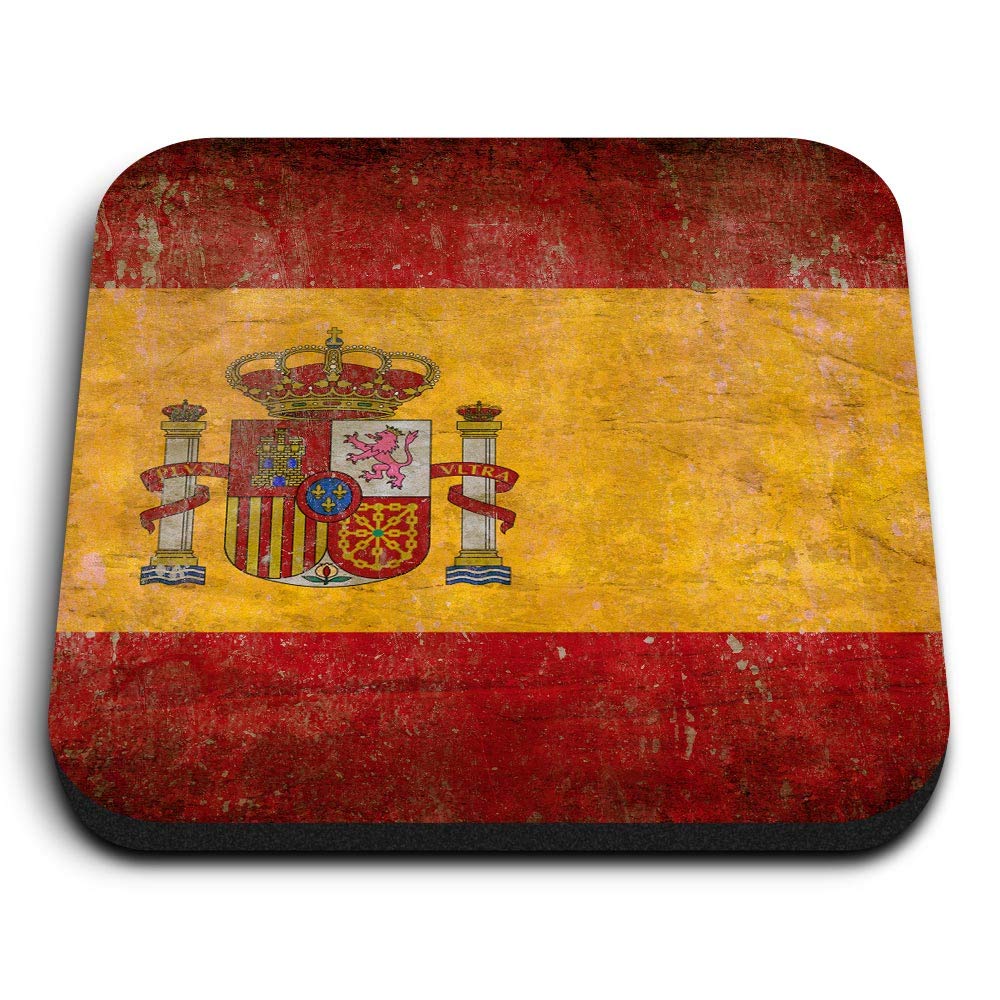 Destination Vinyl Ltd Multicolor 1 X Square Mdf Fridge Magnet - Grunge Spanish Flag Spain Espana 45258