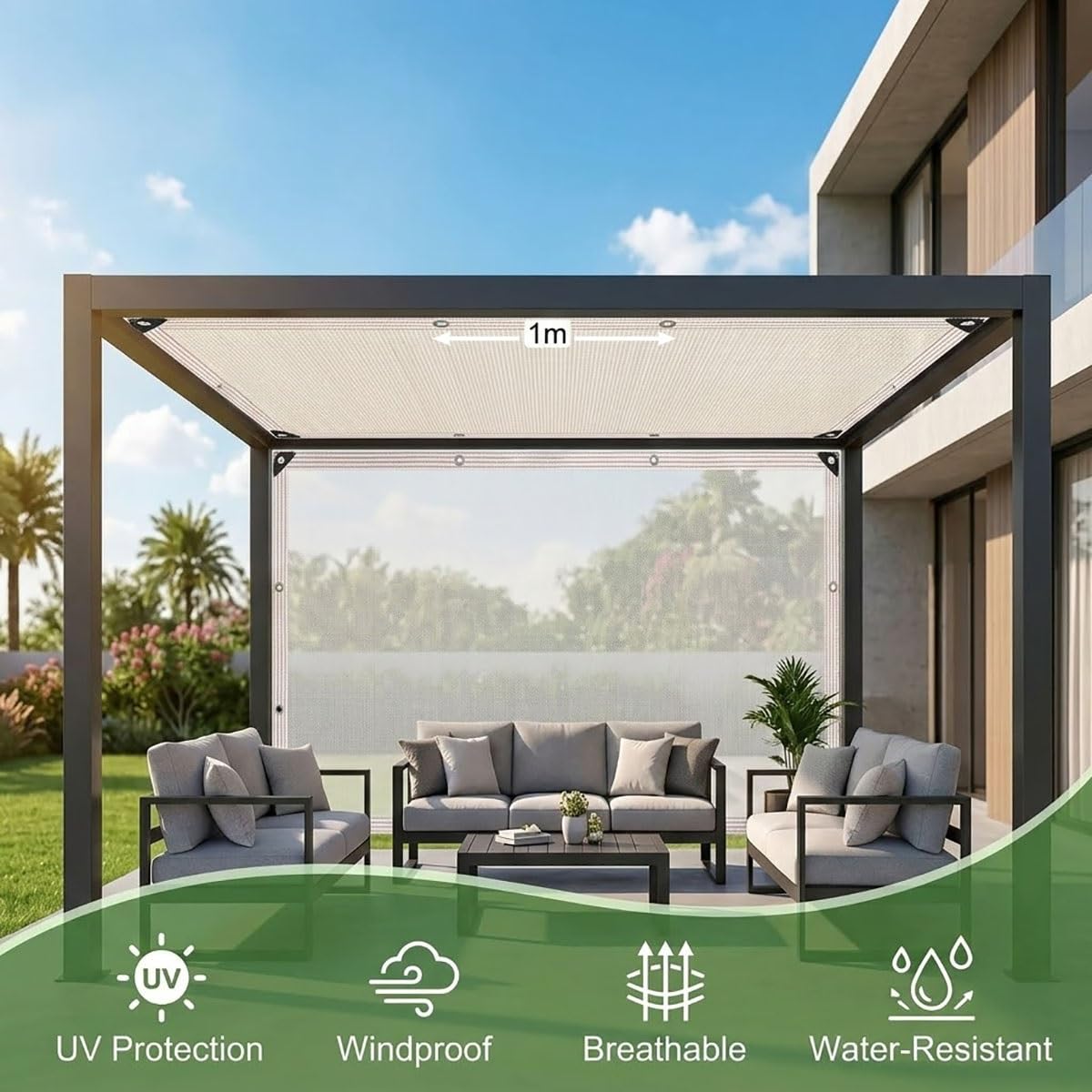 Premium Garden - Red de protección UV al 55 % con ojales, versátil para plantas y pollos, lona de malla blanca para invernadero, 3 x 3 pies a 30 x 40 pies (6 x 60 pies)