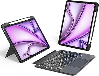 iPad Air 11インチM3/M2キーボード iPadAir第4/5世代10.9インチiPadPro第1/2/3/4世代 分離式キーボード 日本語配列 超高精度トラックパッド付き 横/縦置き 脱着式 Type-C充電式 ペン収納 角度調整 日本語取扱説明書付き