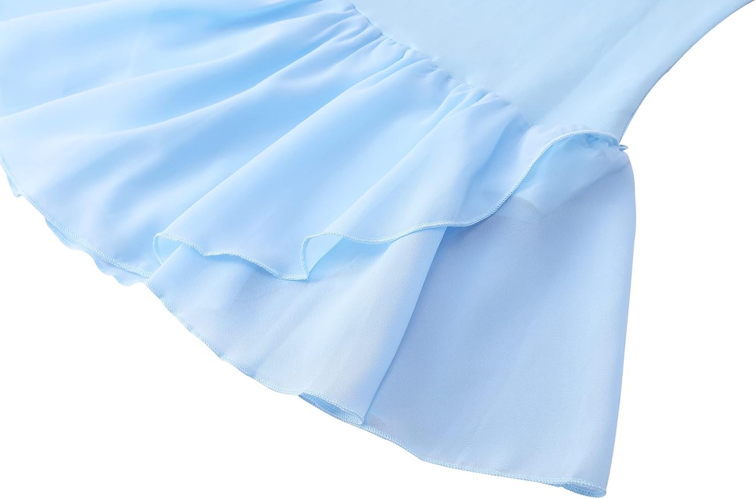 *daisysboutique* Girls Ballet Skirted Dress Ballerina Costume Ruffle Sleeve Tutu Dance Outfit Leotard - Image 4