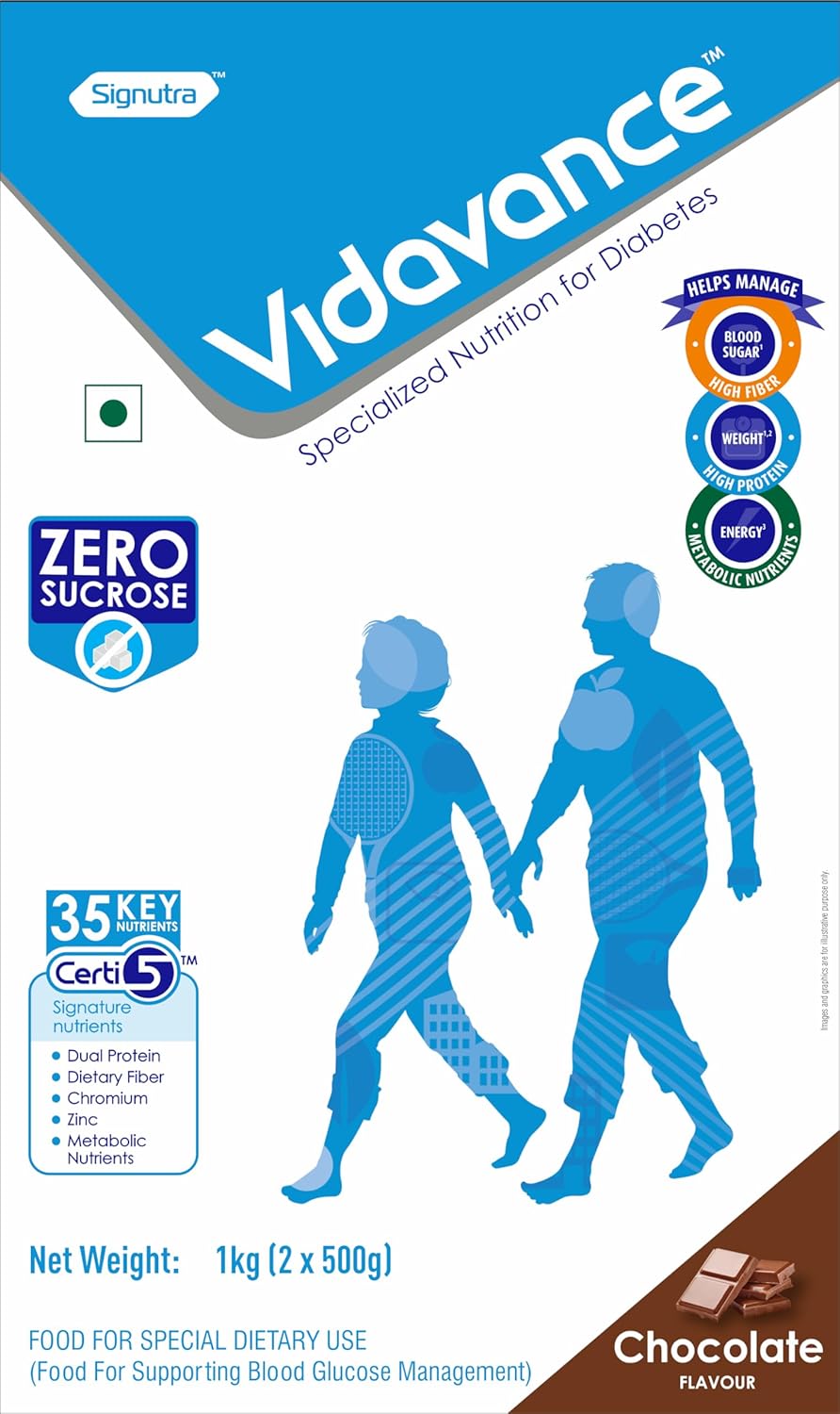 Vidavance Advanced Nutrition for Diabetes and Pre-Diabetes Powder- 1000g (Chocolate)