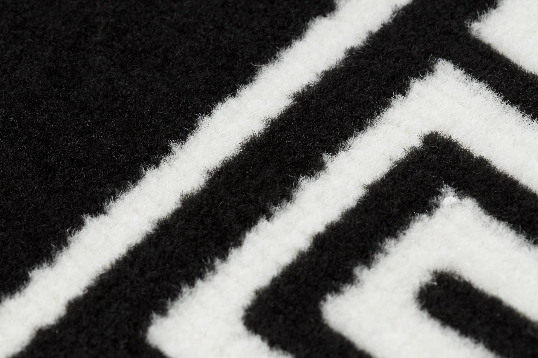rugsx Läufer BCF MORAD Grek - Griechisches Muster in Schwarz - Matte für Flur, Küche & Eingangsbereich - Teppichläufer 100x250 cm