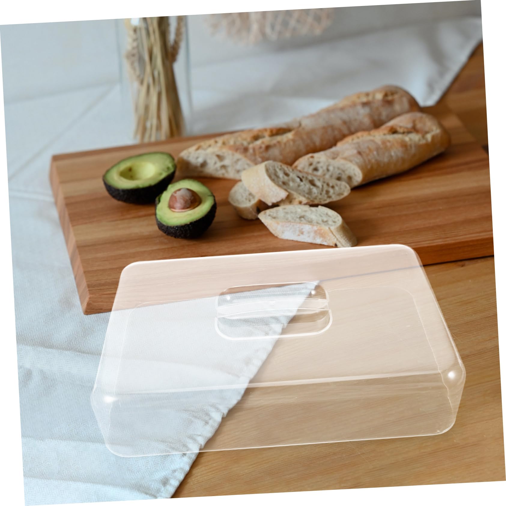 Gatuida Espositore Rettangolare in Acrilico Trasparente Copertura Cupola Per Torte Vassoio Rettangolare Per Pane Colazione Dessert Antipasto Piatto Esposizione Scrivania