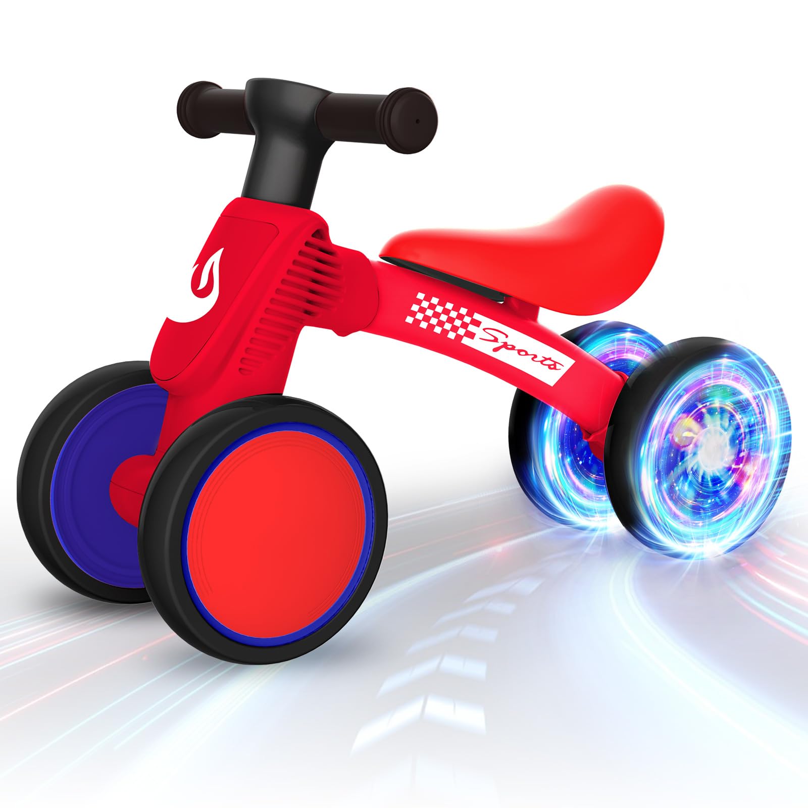 Colorful Lighting Baby Balance Bike Toys for 1 Year Old Boy Girl Gifts, 10-36 Month Toddler Balance Bike, No Pedal 4 Silence Wheels & Soft Seat First Bike, One Year Old Boy Girl Birthday Gifts.