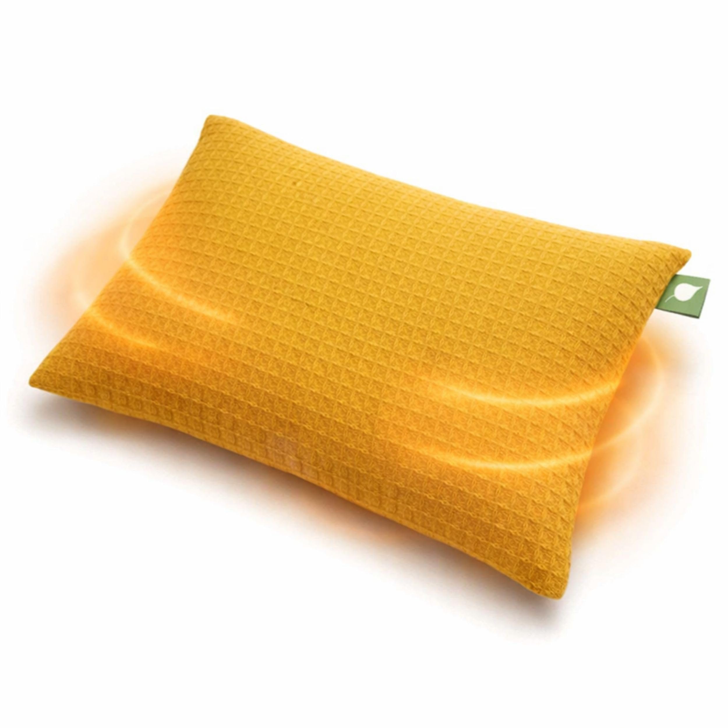 HERBALIND Wärmflasche Kirschkernkissen Wafffel in Box - 100% Baumwolle - Wärmekissen Körnerkissen Mikrowelle Natur Handmade in Germany für Erwachsene Kinder - 600g, 20x30cm (gelb)