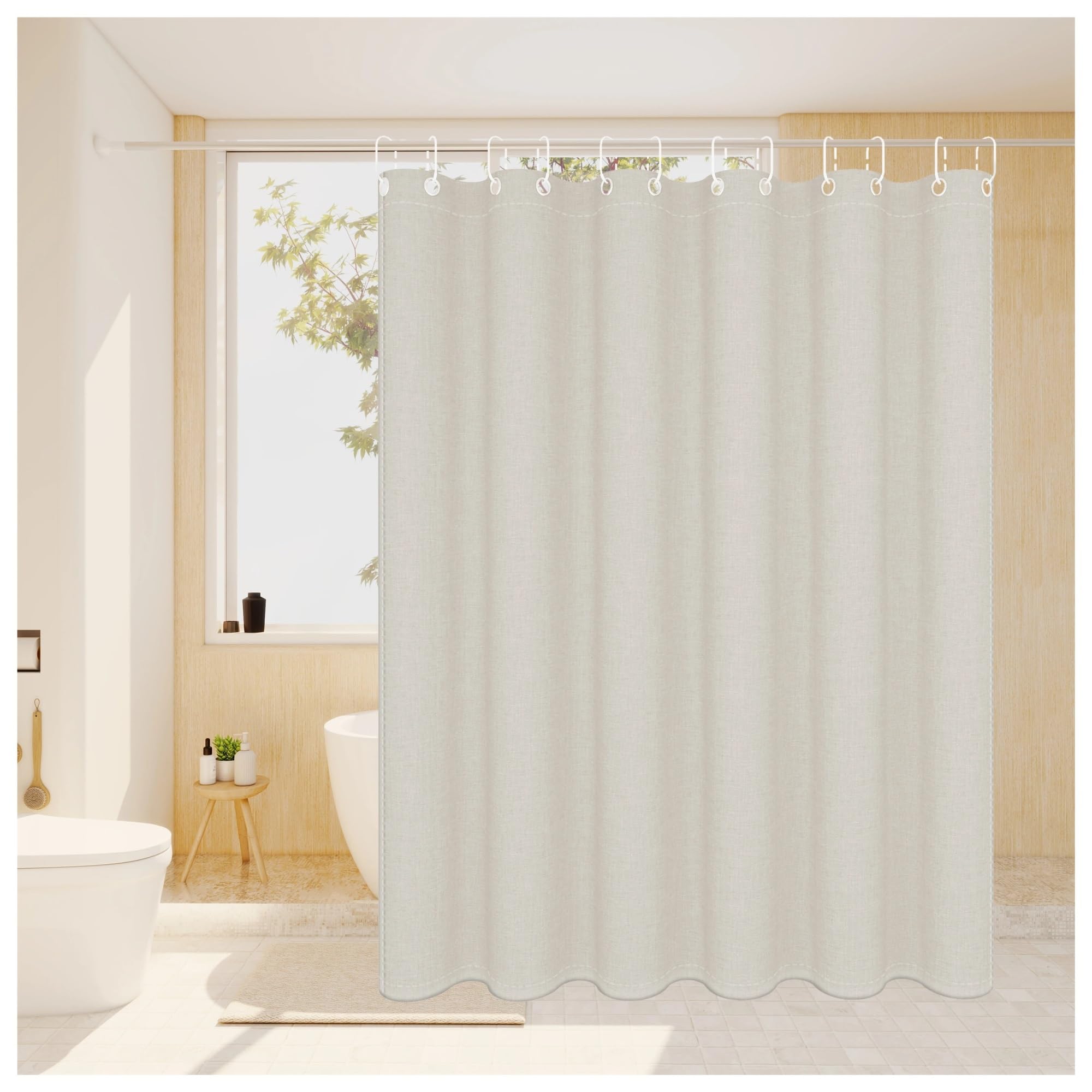 PIGENEQW Shower Liner Cloth Waterproof Waterproof Bathroom Toilet Solid Color Partition Blackout Shower Curtain(120x180cm)