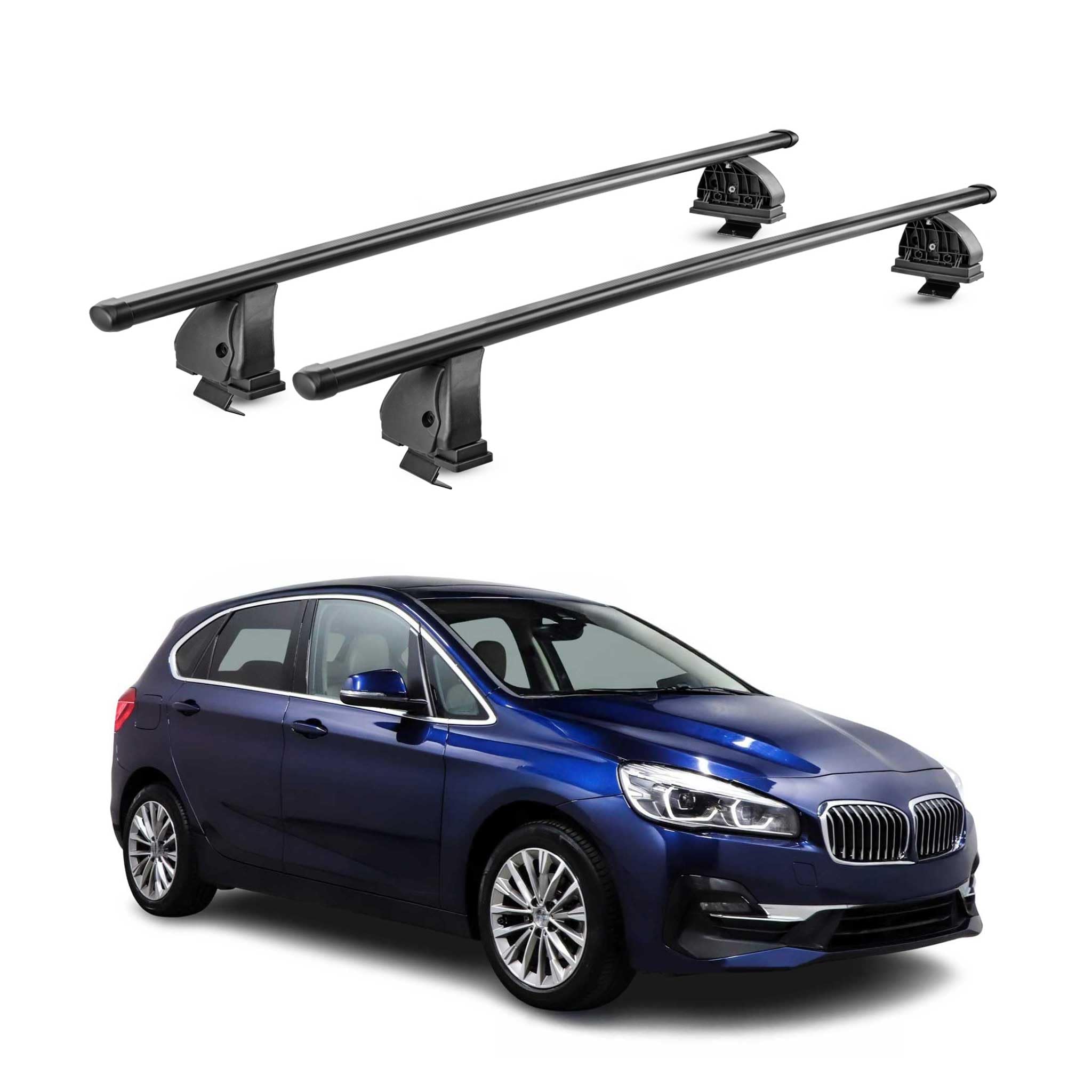 OMAC Barres de Toit transversales en Acier pour Alfa Romeo Giulia 2015-2026 – TÜV/DIN 75302:2019 – Antivol Inclus – Rainure en T (Accessoires) – Charge Max 75 kg – 2 Barres – Noir