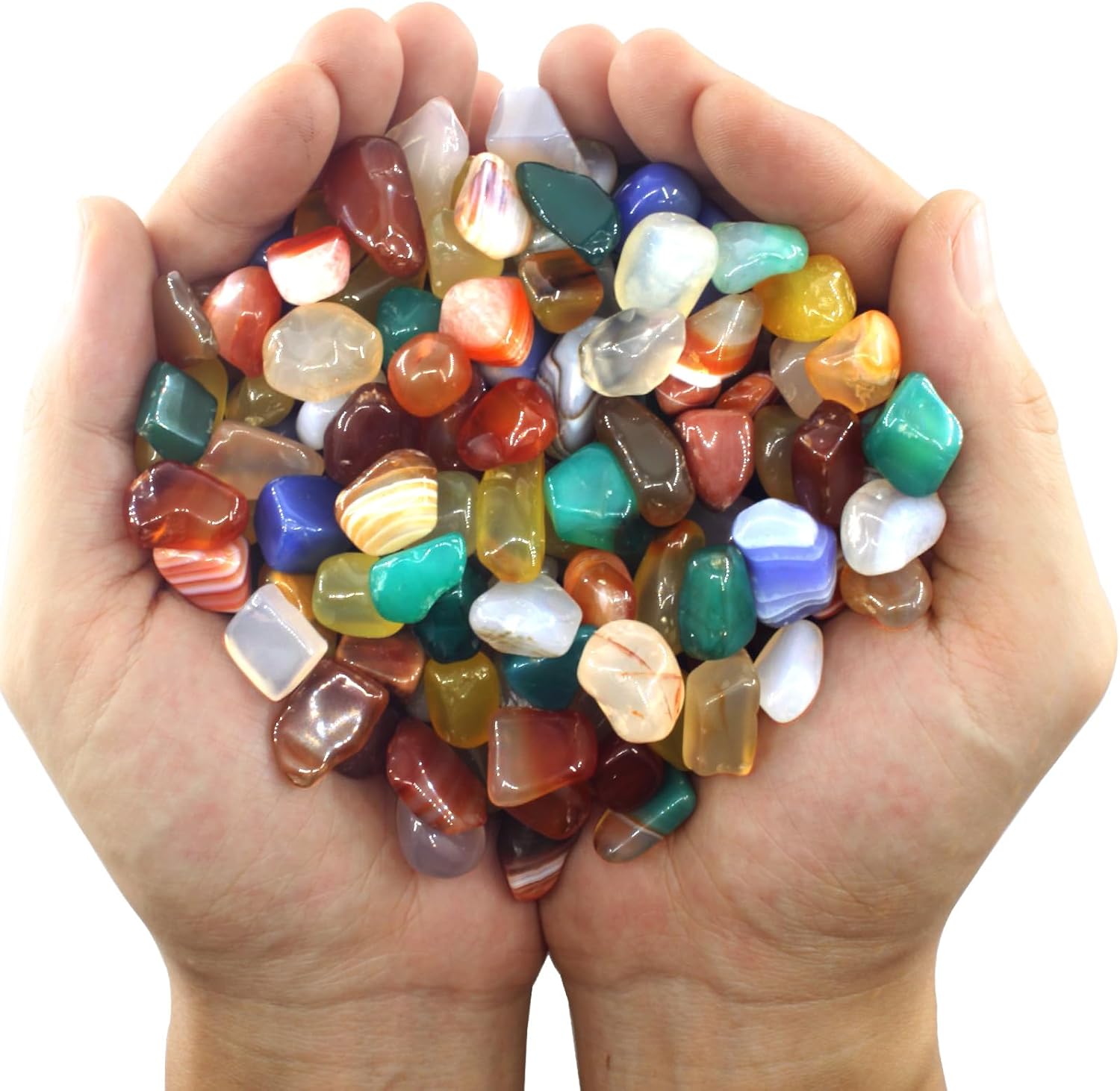 ENIXWH Natural Colorful Crystals Agate Gemstones, Crystals