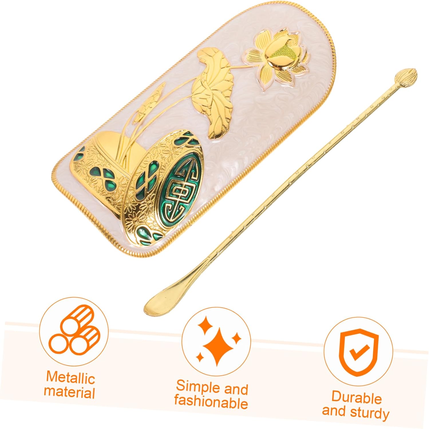2 Piece Tea Ceremony Accessories Alloy Tea Scoop Set for Chinese Tea Making