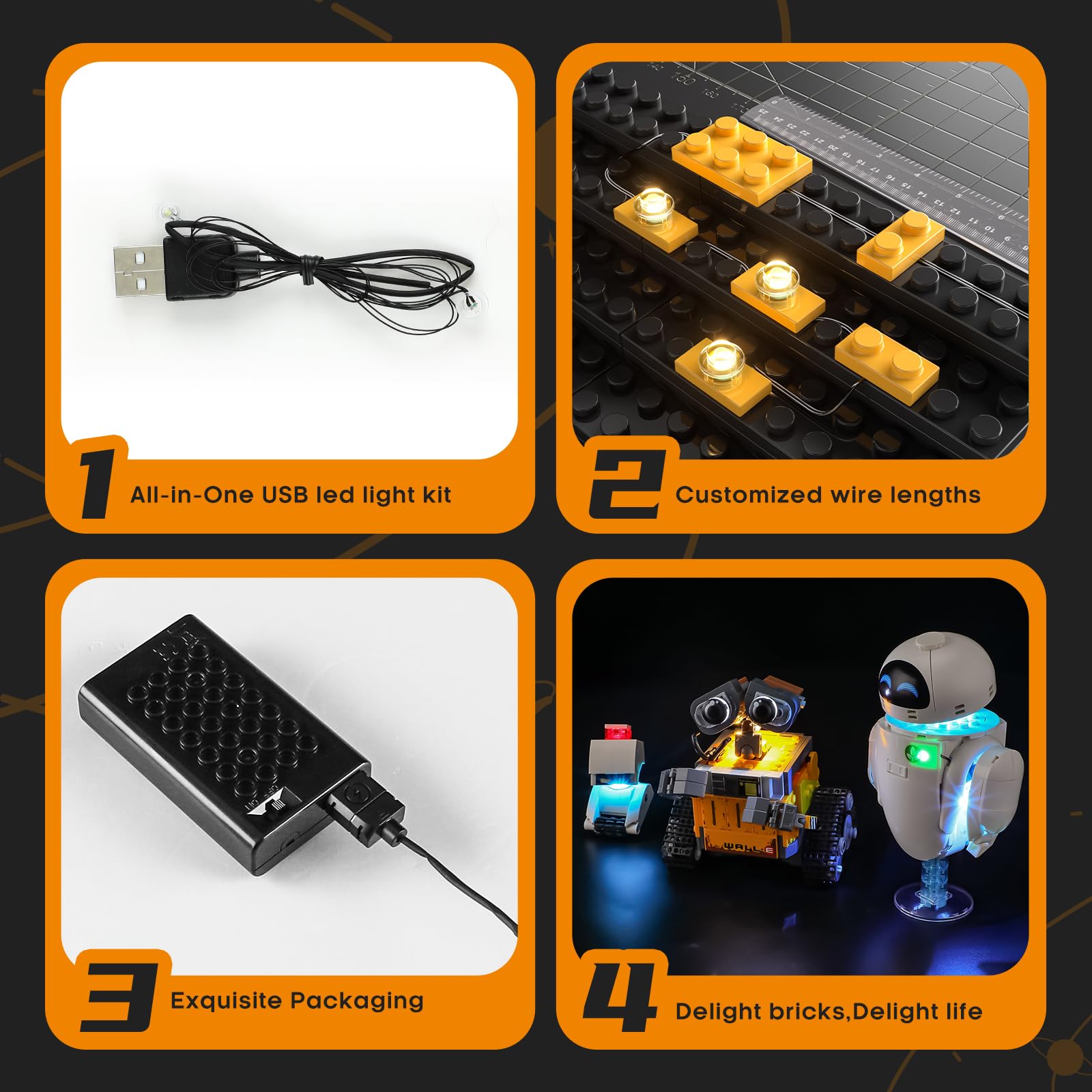 LIGHTAILING Light for Lego-43279 WALL-E and EVE - Easy Install, Hidden Wiring, Home Decor & Gift-Ready (Model Not Included) - Image 4