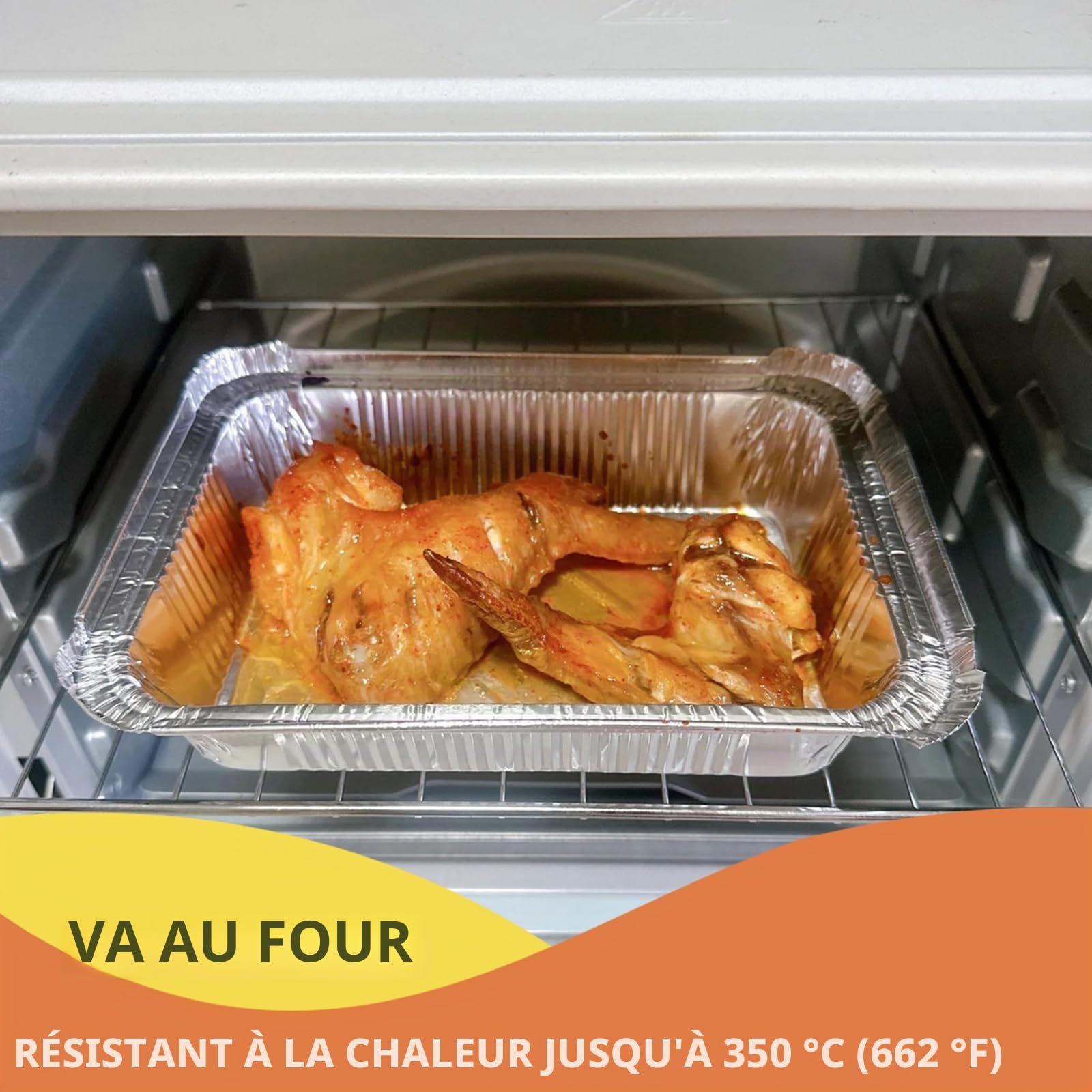 Lot de 125 Barquette Aluminium avec Couvercle 700 ML, Idéal pour Four, Barbecue, Congélation et Batch Cooking, Plat Aluminium Jetables Multi-usages