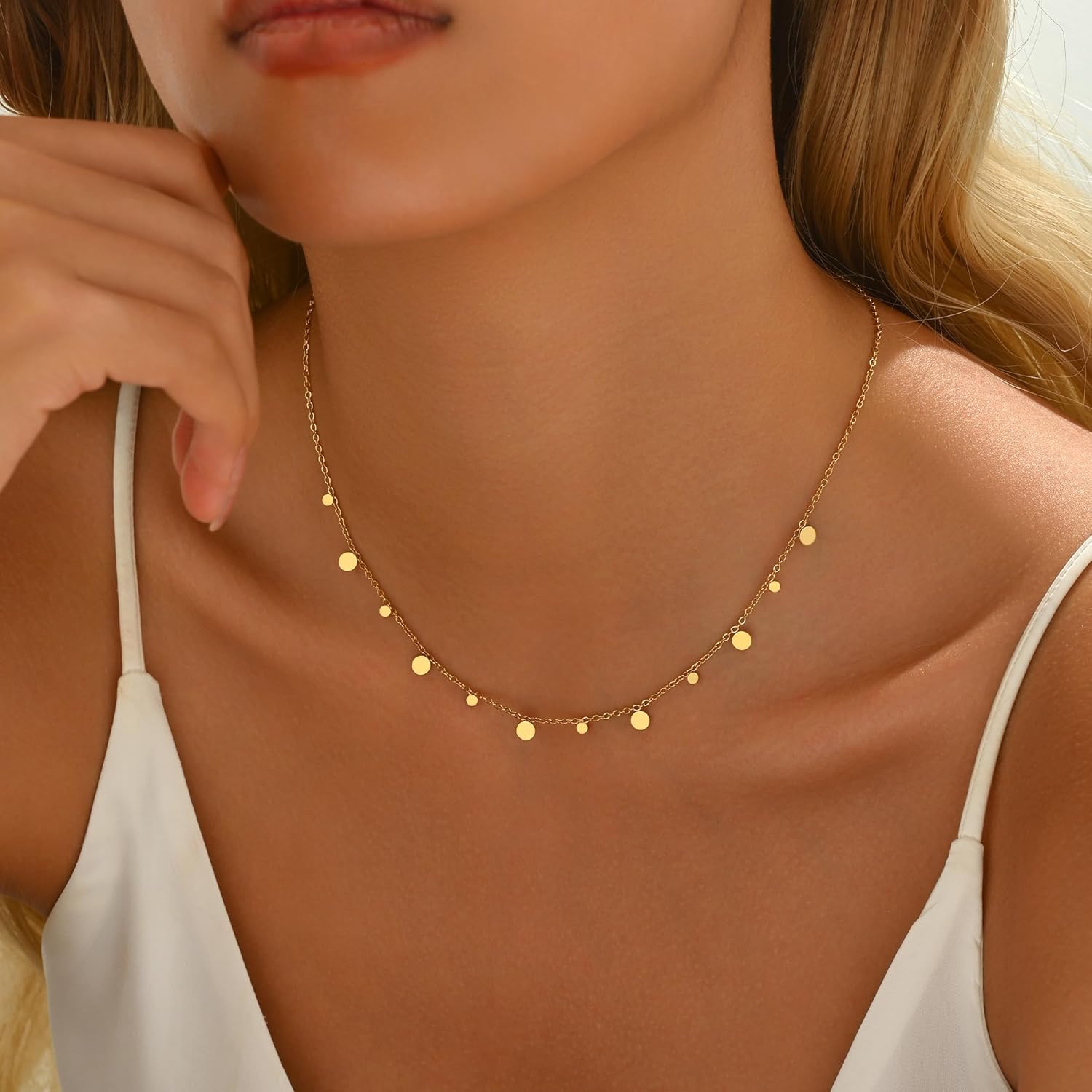 Gold Chain Necklace for Women 18K Gold Plated Dainty Star Cross Heart Cuabn Choker Chains Stainless Steel Trendy Jewelry Christmas Gifts - Image 2