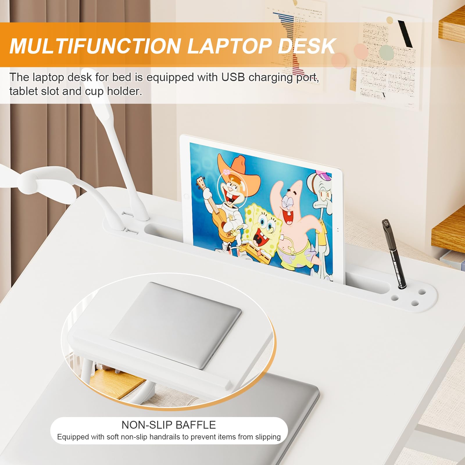 Widousy Laptop Bed Table Breakfast Tray with Foldable Legs Portable Lap Widousy Laptop Bed Table Breakfast Tray with Foldable Legs Portable Lap