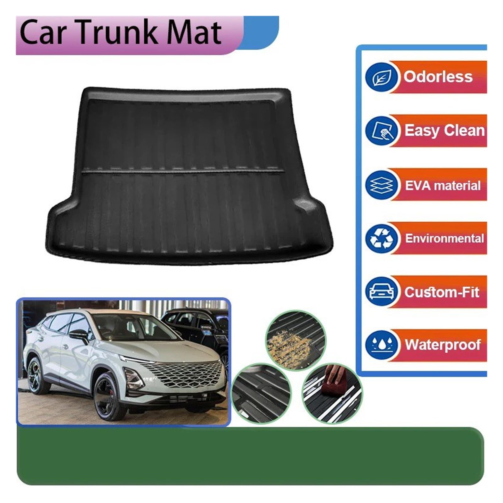 Kofferraum Cargo Schutzmatte Für Chirey Für Chery Für Omoda 5 C5 E5 Stamm Fracht Tablett Eva Material Matte Vollständige Abdeckung wasserdichte Schutz(Upper Floor)