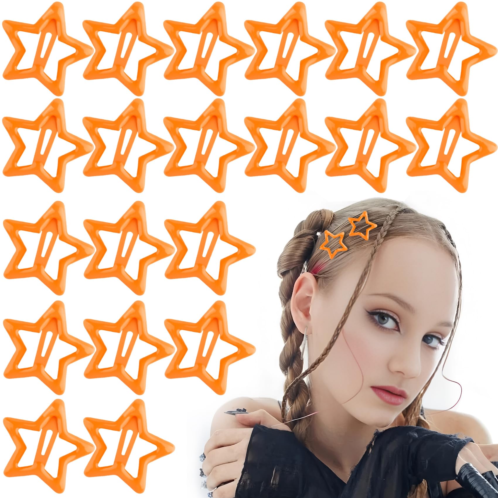 Amazon.co.jp: Alpinleux 20個 オレンジスターヘアクリップ