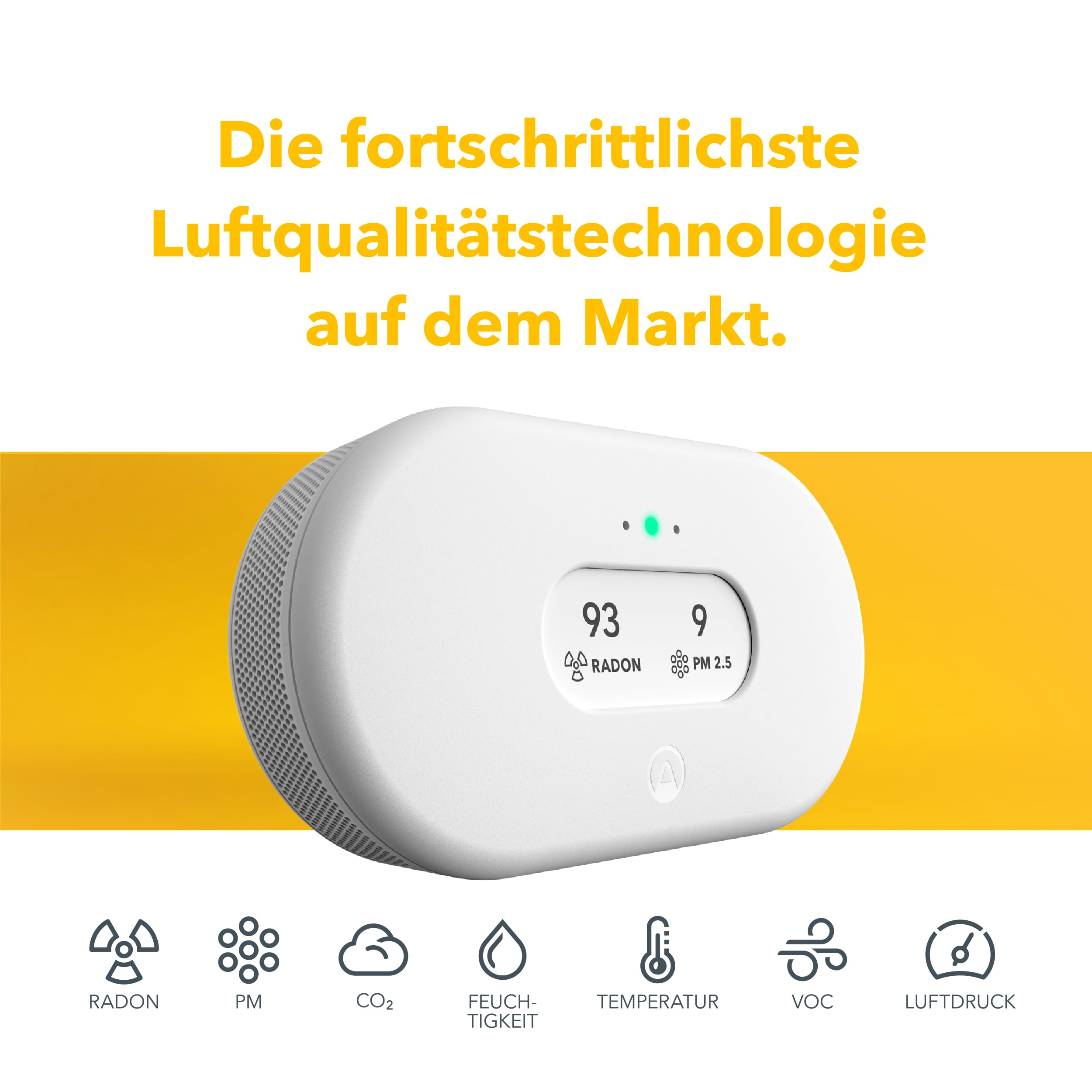 Airthings View Plus Radon Luftqualität Messgerät Feinstaub CO2 VOC