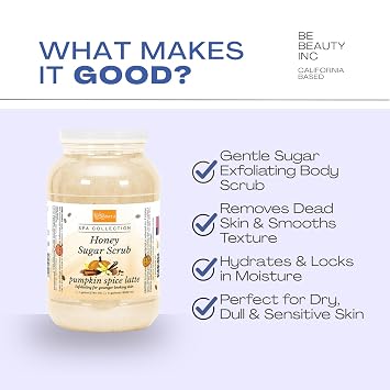 BeBeauty Pumpkin Spice Latte Honey Sugar Body Scrub 1 Gallon