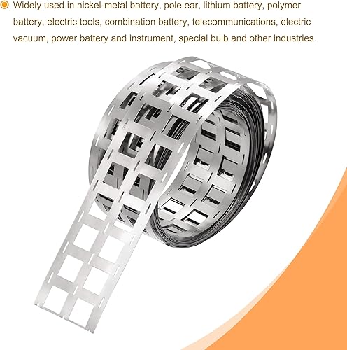 Miniatura 3 de MECCANIXITY 1 rollo de tira de acero niquelado de 16.4ft, placa de conexión de cinta de acero para batería y soldadura por puntos, 1.870 x 0.006in