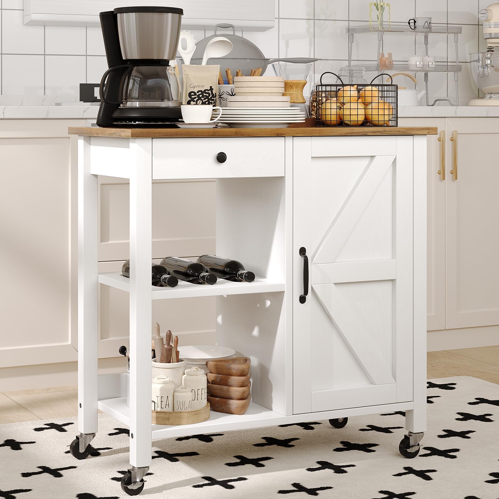 Small Kitchen Island Cart on Wheels