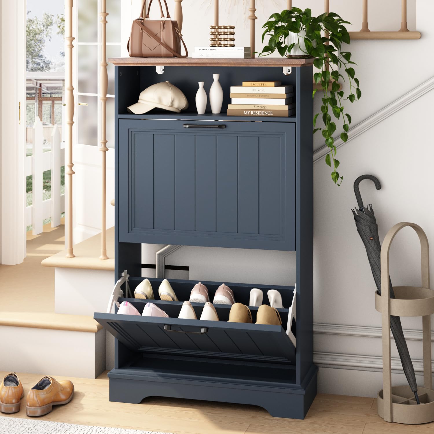 WINWY Navy 2-Drawer Cabinet
