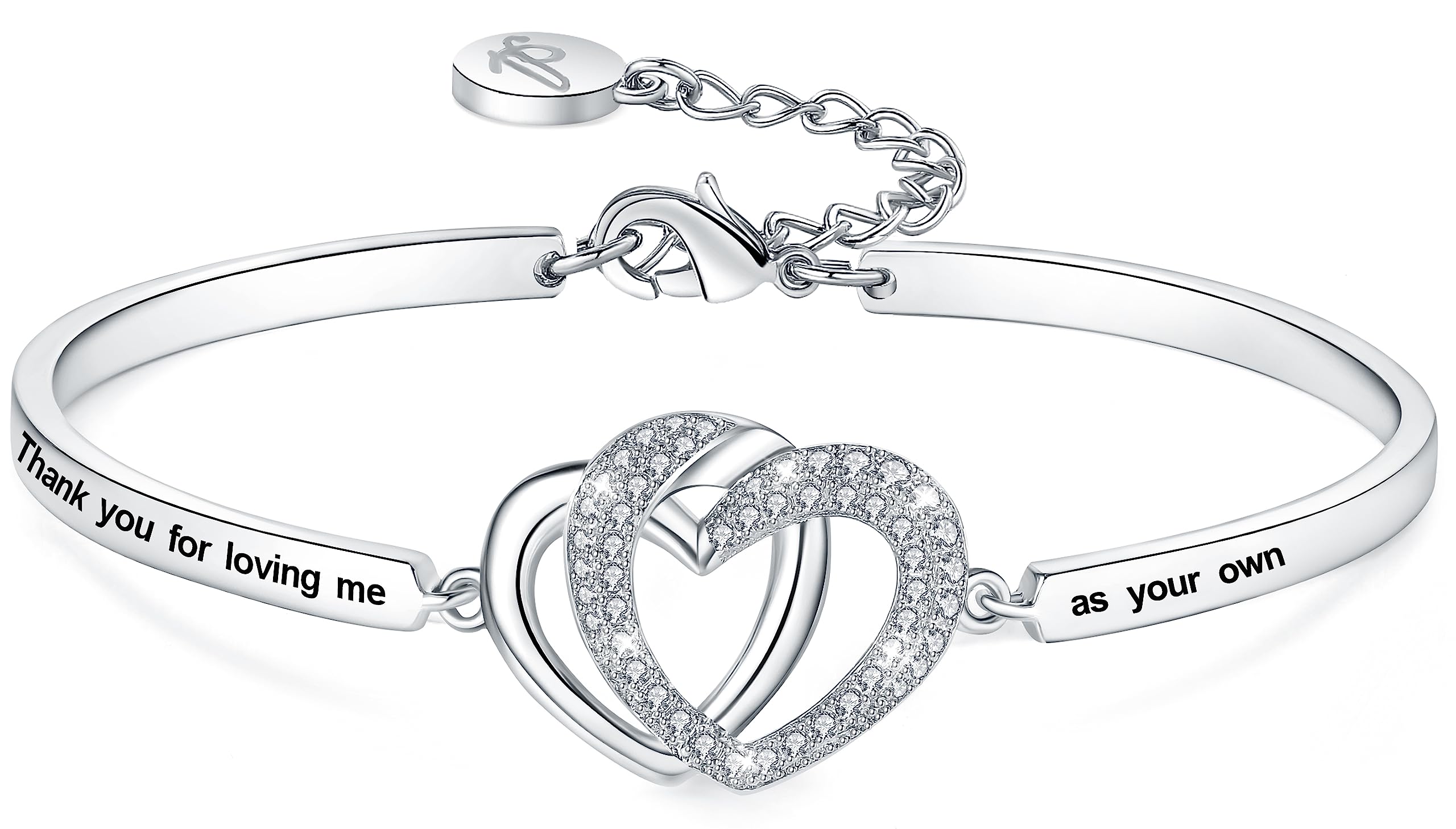 Birthday Mother/Daughter/Sister in Law Gift, ‘Marriage Made Us Family Love Made You My Mom/Daughter/Sister’ Bangle Bracelet, Women Girl Customized Jewelry, Christmas Wedding Present from Step
