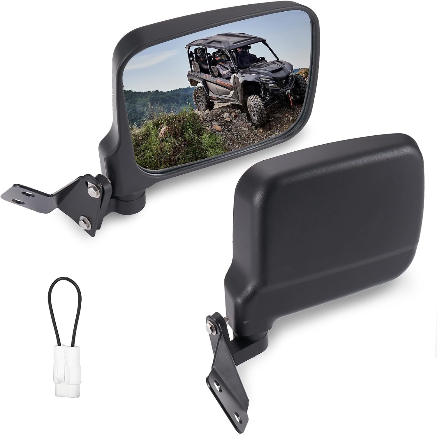 A & UTV PRO Wider Adjustable Side Mirrors for Yamaha RMAX 1000, Folding Convex Rearview Mirrors for Yamaha Wolverine RMAX2 RMAX4 1000 2021-2025 Accessories