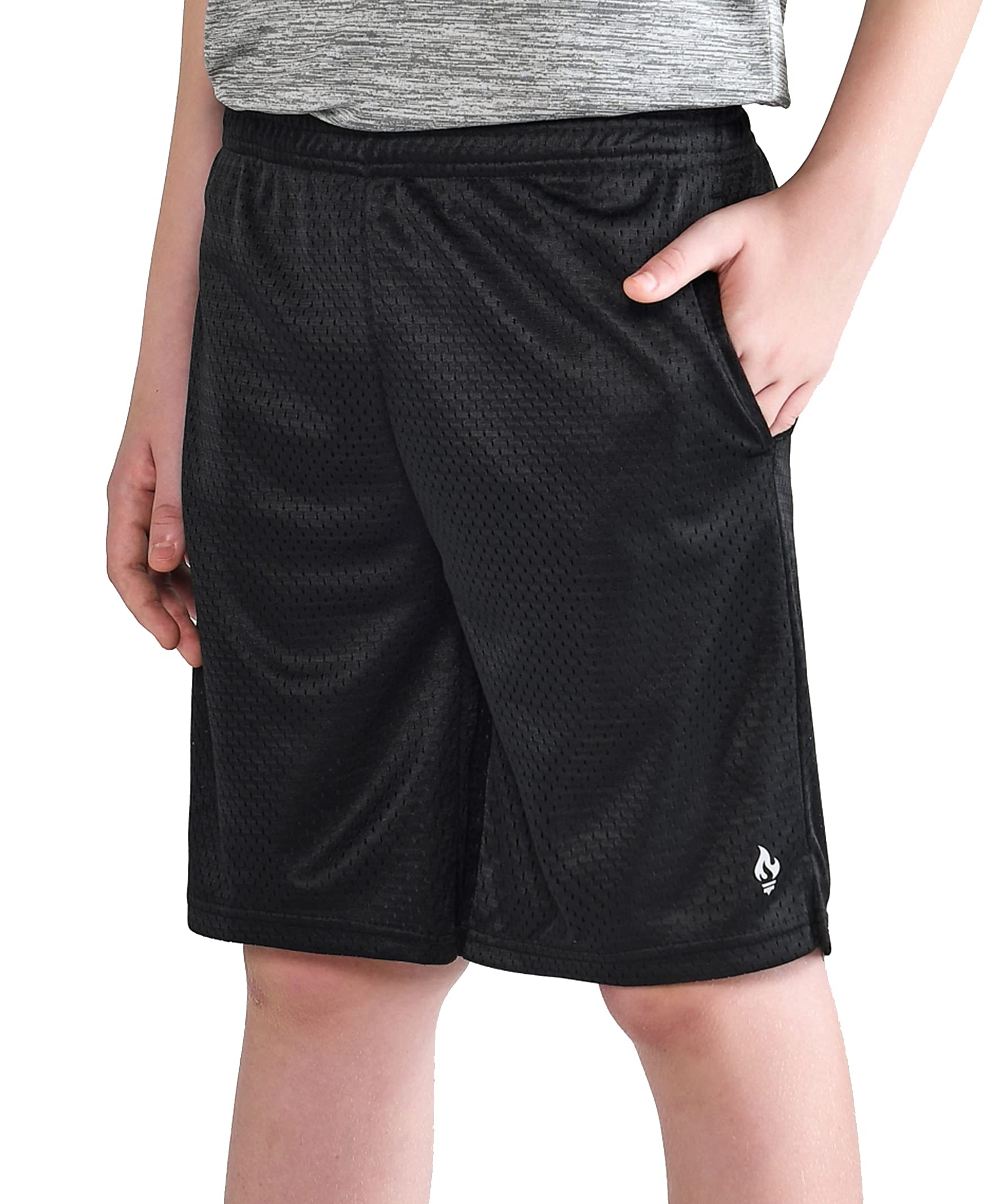 Liberty Pro 5 Pack Big Boys Youth 7 Inch Athletic Mesh Performance Shorts with Pockets (Ed.1, Small)