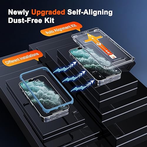 Miniatura 6 de SIBEITU Protector de pantalla para iPhone 12 Pro, 6.1 pulgadas, dureza 9H, vidrio templado, paquete de 3