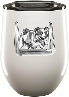 Dog Jumping Obstacle Gift for Pet Lovers Fun Challenge for Dogs 12oz Wine Tumbler Cup