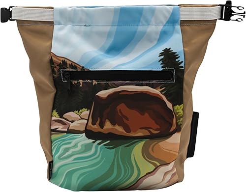 Cubo de tiza para escalada en roca para gimnasio Boulder y uso al aire libre Cierre de velcro duradero, 2 bolsillos con cremallera, asa fácil de