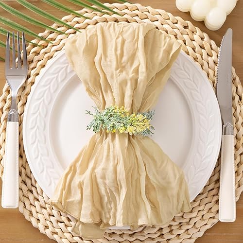 Miniatura 19 de Socomi Servilletas de estopa de terracota naranja quemado de otoño para Acción de Gracias, paños de queso de gasa, juego de 10 servilletas lavables