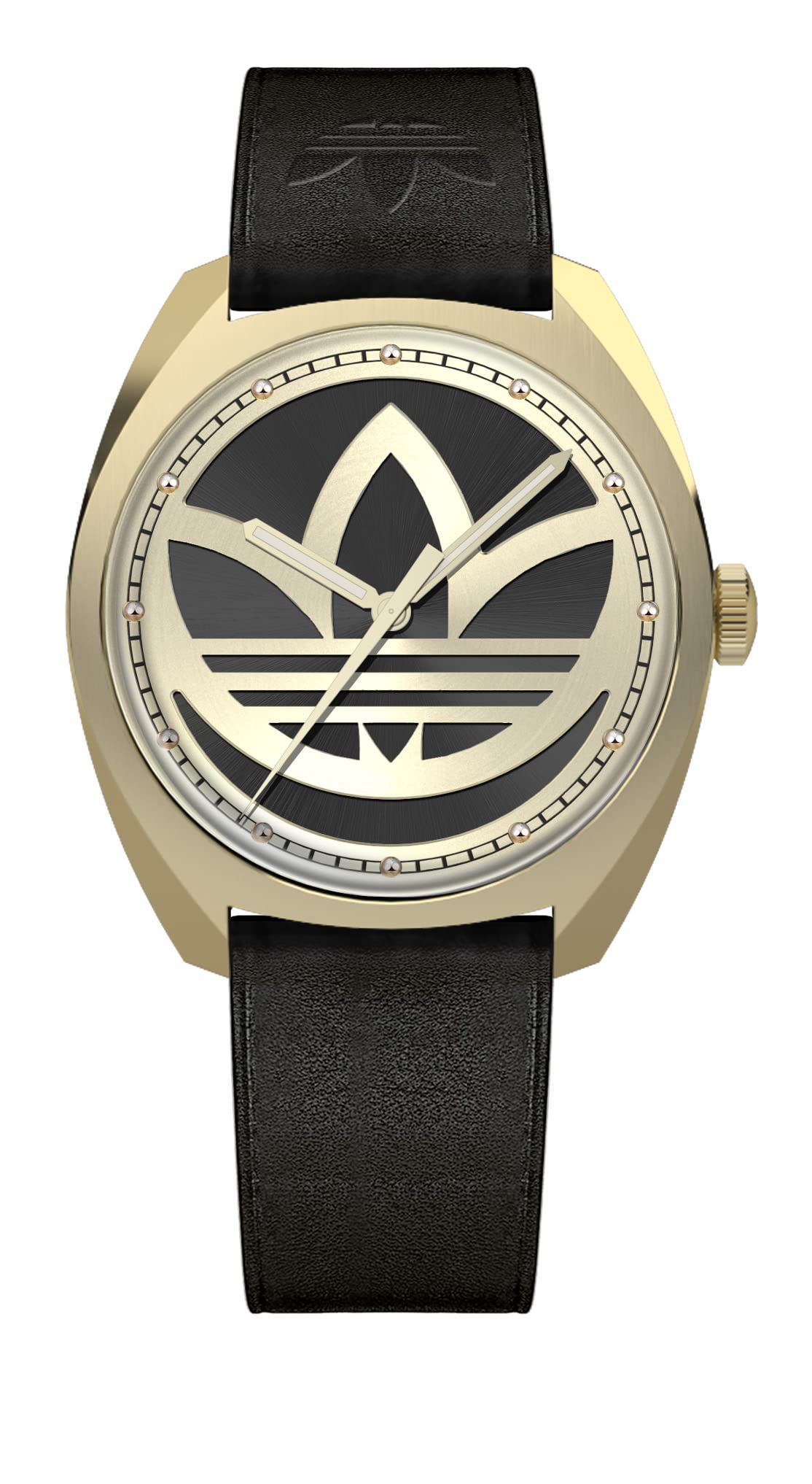 adidas Reloj negro con correa de piel ecológica (modelo: AOFH225122I), Negro -