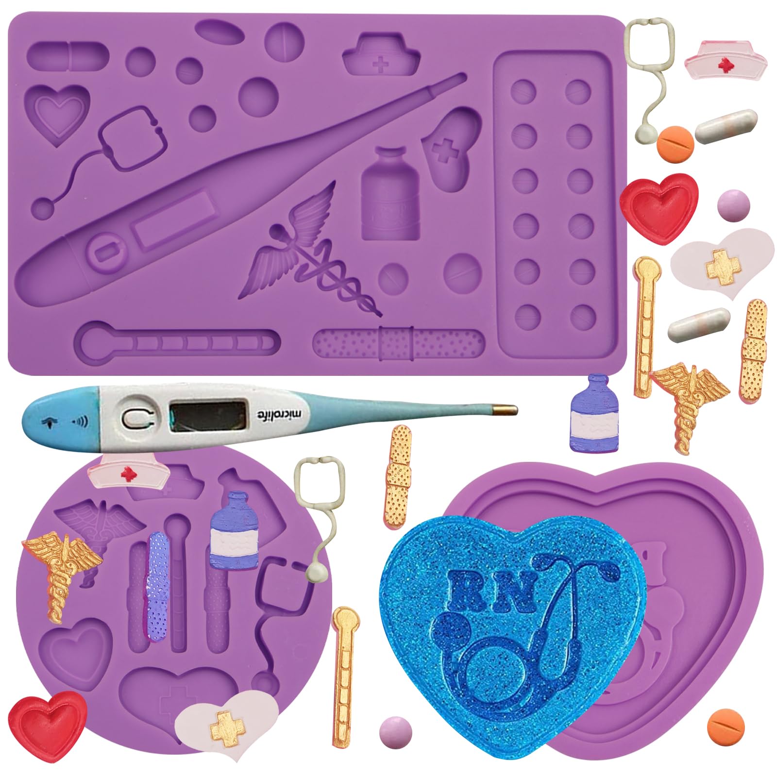 Infovox Medical Theme First Aid Kit Silicone Mold 3 Pieces