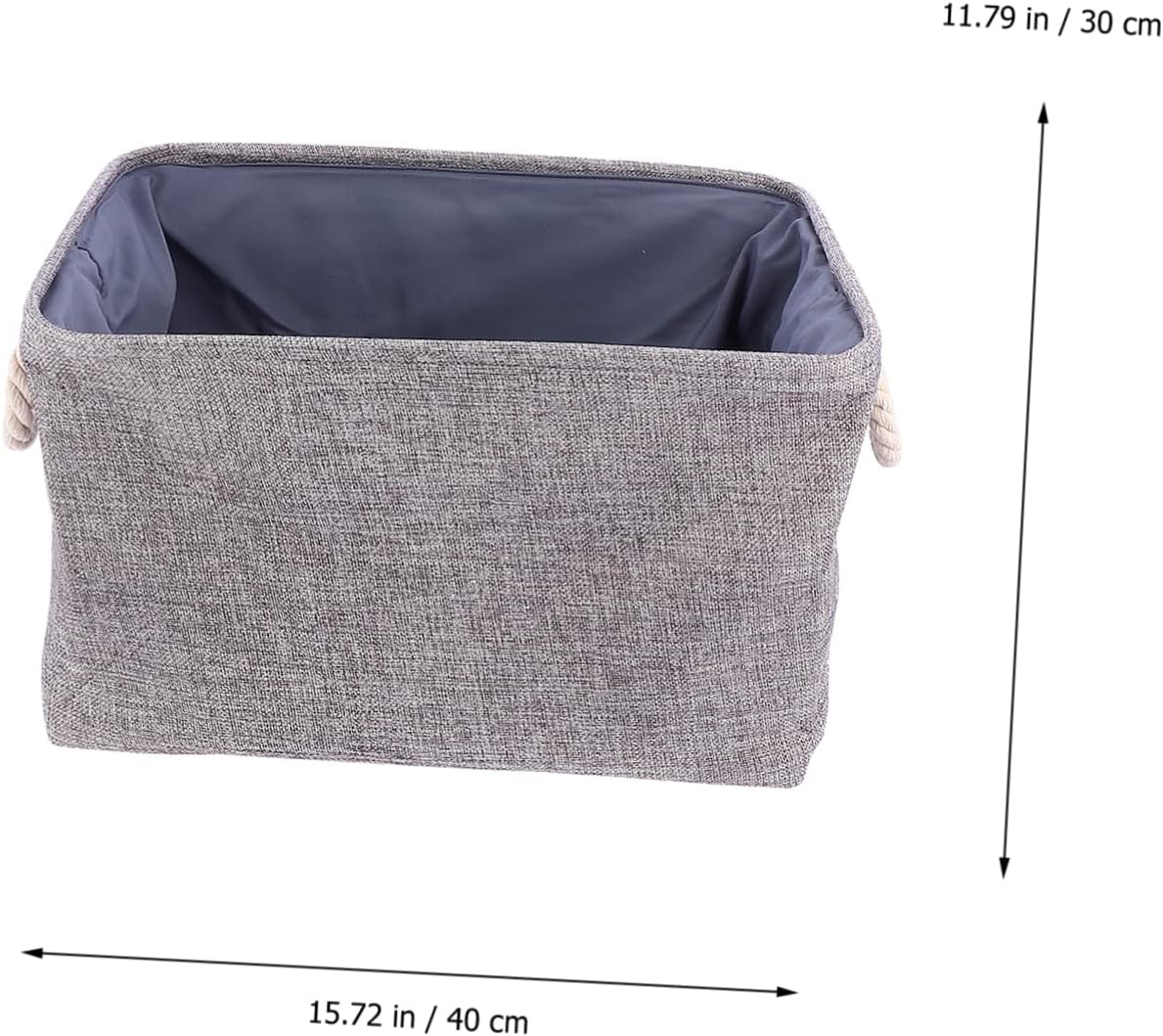 Sosoport Foldable Linen Storage Bin with Drawstring Closure Sundry Organizer Basket for Home Laundry and Storage Gray Cotton Container with Handles for Easy Carrying and Dust Protection