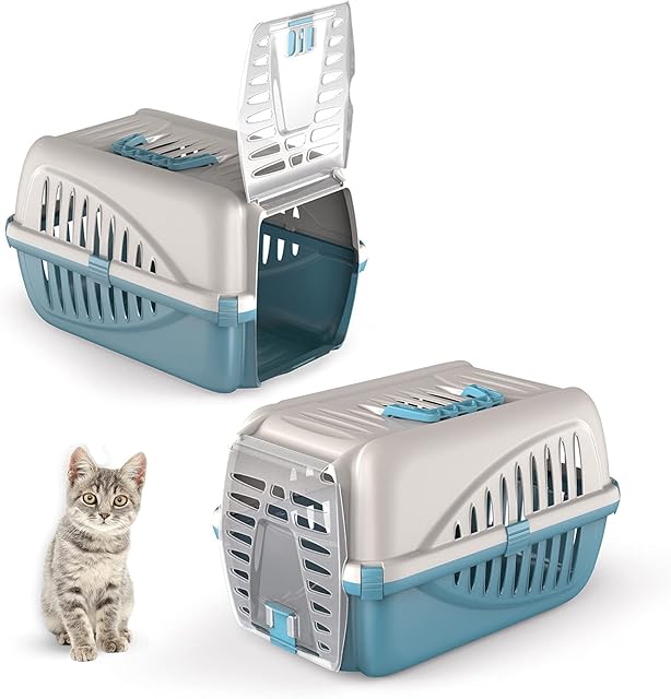 Premium Blue Pet Carrier Kitten Cat Dog Animal Transport Travel Box Cage