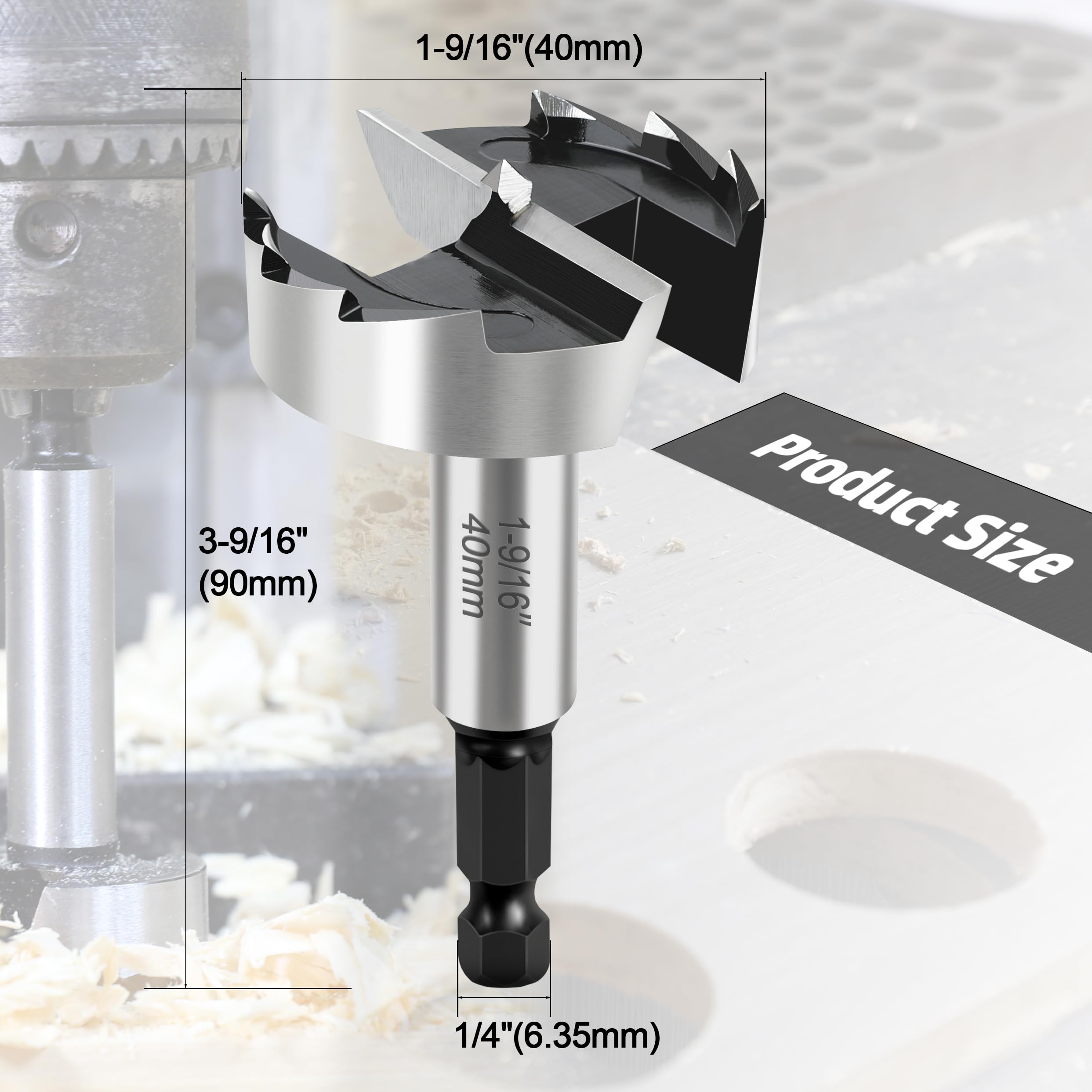 Punta Forstner da 1-1,4 cm per la lavorazione del legno, punta da trapano Forstner da 1-1,4 cm per legno
