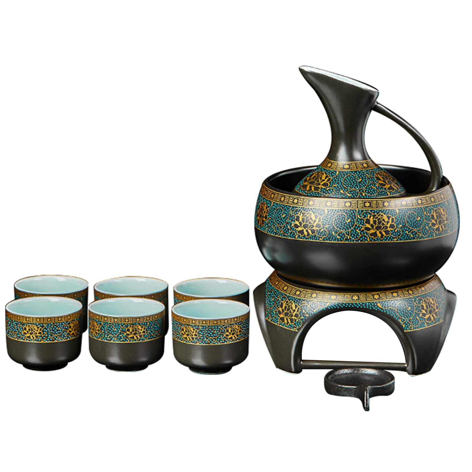 Traditionelles Sake-Glas, Keramik-Weingläser, 6-teiliges Set, einfach zu bedienen, ideal für Kulturliebhaber