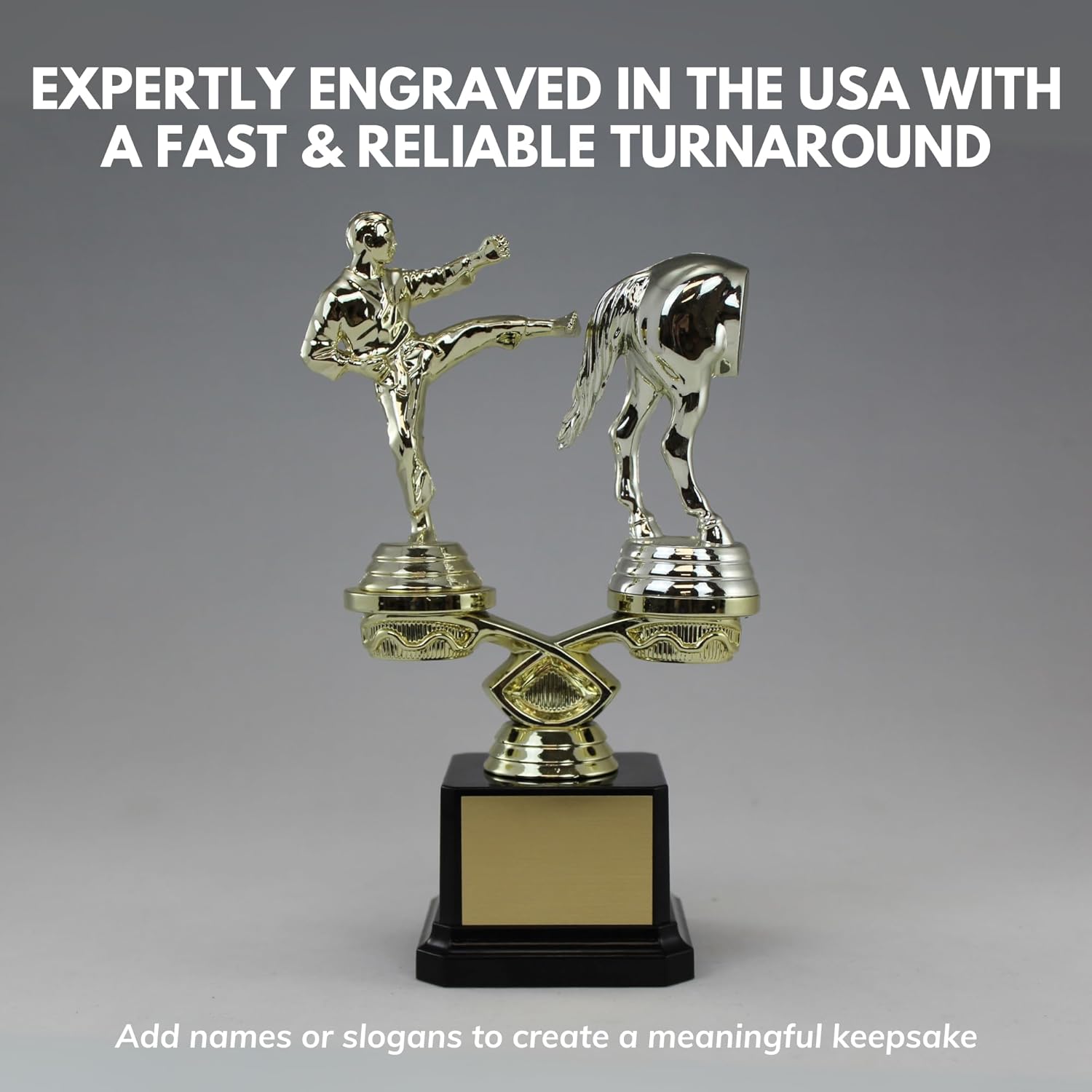 Trophy Outlet Kick Butt Trophy – 8.5” Custom Engraved Funny Award for Boss, Coworker, Friend or Partner | Appreciation or Gag Gift for Work, Retirement, or Celebration