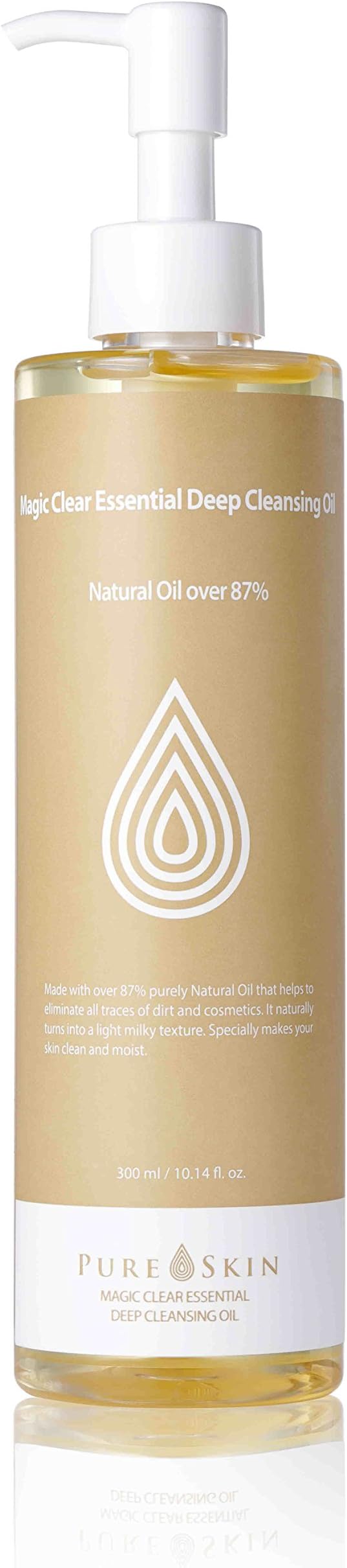 [PURE SKIN] Magic Clear Essential Deep Cleansing Oil [300ml / 10.14 fl. oz.] – Deep Cleansing Oil, Infused with 87% of Natural Botanical Oil to effectively remove Make-up & Impurities