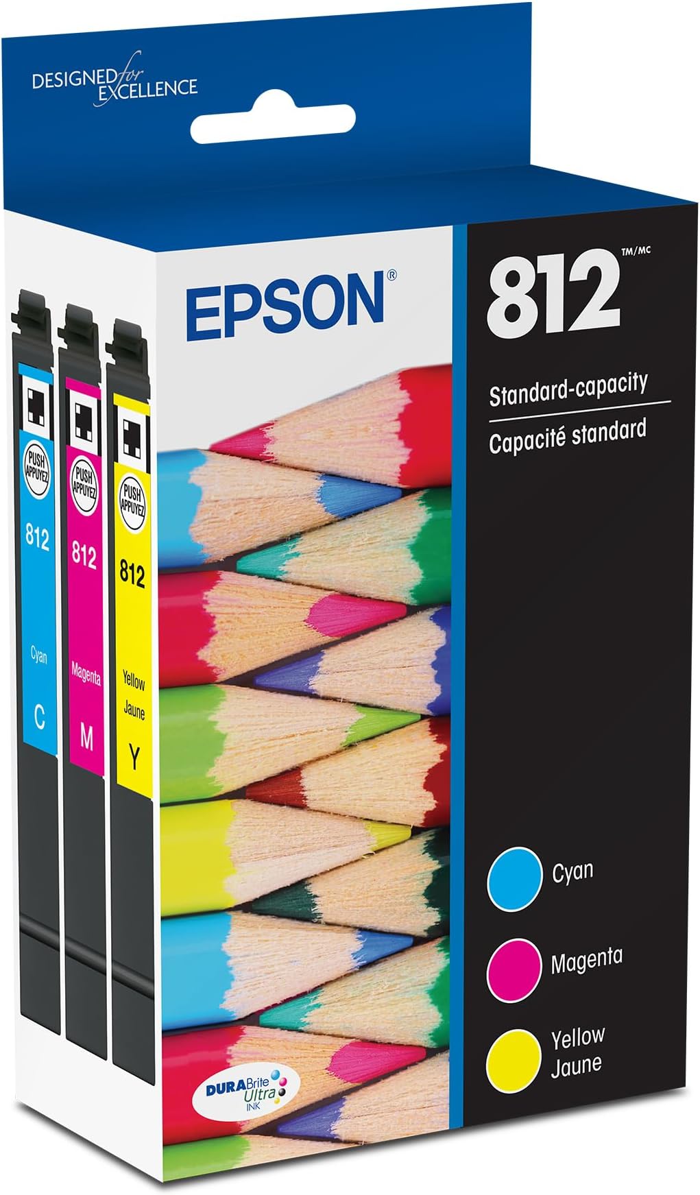 812 DURABrite Ultra Ink Standard Capacity Color Combo Pack (T812520-S) Works with WorkForce Pro WF-7310 ,7820, 7840, EC-C7000