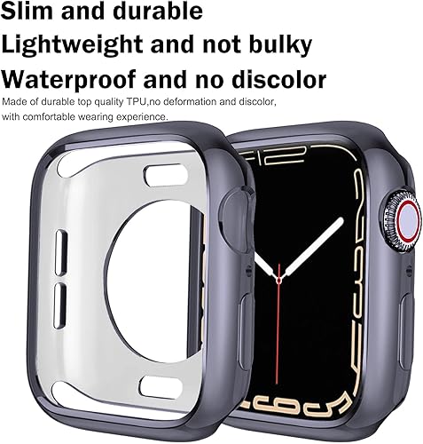 Miniatura 16 de BOTOMALL Funda protectora compatible con Apple Watch de 1.614 pulgadas Series 9, Series 8 Series 7, TPU suave, flexible, delgada, ligera, funda